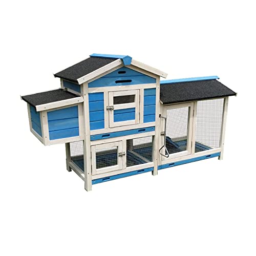 Vogelkäfig Kleintierkäfig Doppelschichtige Haustiervilla mit Tablett Super Space Laufkäfig Kaninchenkäfig Hühnerkäfig Frettchenkäfig ( Color : Blue ) von MRXFN