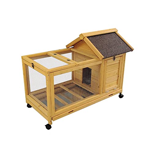 Vogelkäfig Kleintierkäfig Haushalt Super Space mit Tablett Kaninchenkäfig Kaninchennest Kaninchen Hühnerzuchtkäfig Kaninchenvilla Hühnerkäfig Frettchenkäfig ( Color : Natural ) von MRXFN