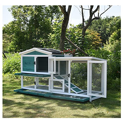 Vogelkäfig Kleintierkäfig Haustierkäfig Kaninchenkäfig Doppelschublade Kaninchennest Taubenkäfig Villa King Room Frettchenkäfig im Freien ( Color : Green ) von MRXFN