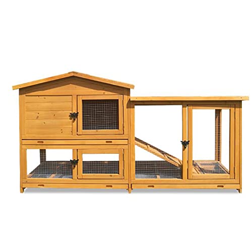 Vogelkäfig Kleintierkäfig Haustierkäfig Kaninchenkäfig Doppelschublade Kaninchennest Taubenkäfig Villa King Room Frettchenkäfig im Freien ( Color : Natural ) von MRXFN