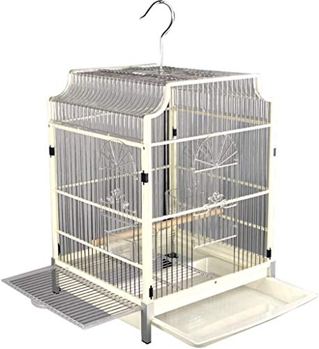 Vogelkäfig Ständer for Haustier-Vogelkäfige, Papageien-Haustierhaus for Aufhängen, exquisites Taubennest, kleines Apartment-Vogelhaus mit Ziehtablett ( Color : White ) von MRXFN