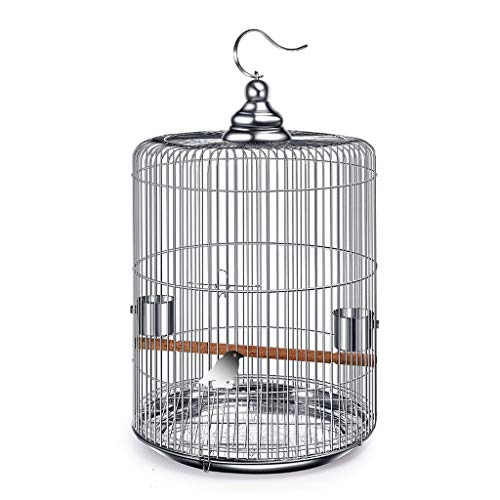 Vogelkäfig Vogelkäfig Edelstahl Vogelkäfig groß mit Metallhaken kann in der Outdoor-Vogelvilla aufgehängt Werden Runder Vogelkäfig 6 Größenoptionen Zuhause for Sittiche ( Color : OneColor , Size : XL von MRXFN