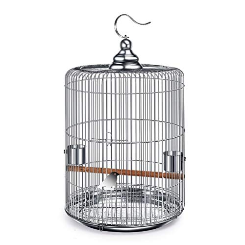 Vogelkäfig Vogelkäfig Heimtierbedarf Edelstahl Vogelkäfig Outdoor Vogelvilla Rund for Lovebirds Finken Parrotlet Vogelkäfig ( Color : Yellow , Size : 44cm high ) von MRXFN