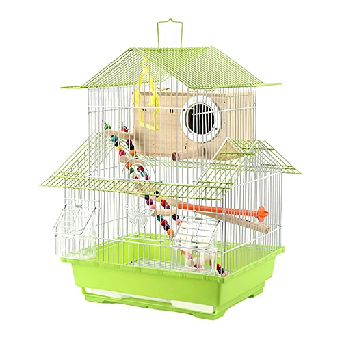 Vogelkäfig Vogelkäfig Papagei Vogelkäfig Große Villa Kleiner Vogelkäfig Metalldach Zierkäfig for Lovebirds Finken Parrotlet Vogelkäfig ( Color : Red , Size : M ) von MRXFN