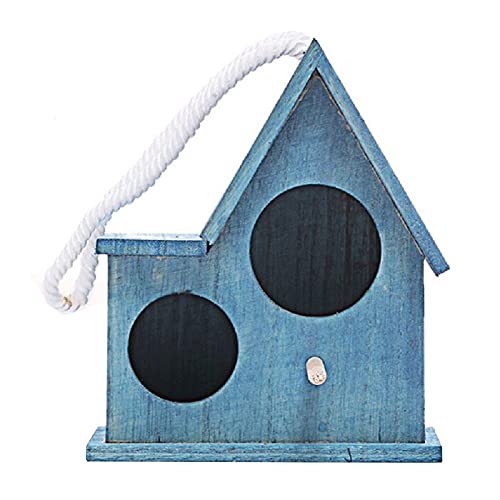 Vogelkäfig Vogelkäfig im Freien aus Holz Vogelhaus Nest warme Zuchtbox Garten Heimdekoration for Lovebirds Finken Parrotlet Vogelkäfig ( Color : Blue , Size : M ) von MRXFN