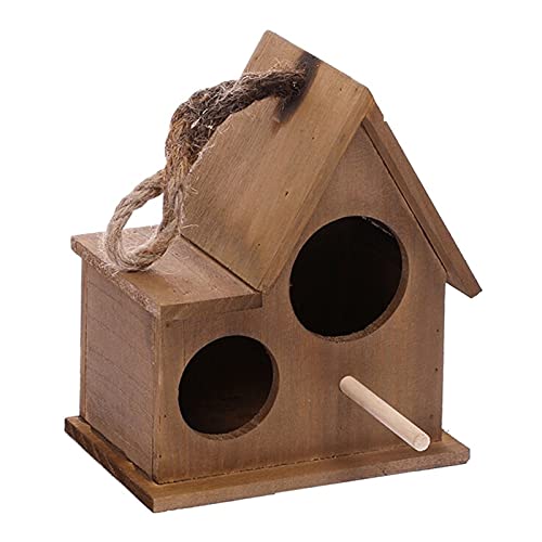 Vogelkäfig Vogelkäfig im Freien aus Holz Vogelhaus Nest warme Zuchtbox Garten Heimdekoration for Lovebirds Finken Parrotlet Vogelkäfig ( Color : Brown , Size : M ) von MRXFN