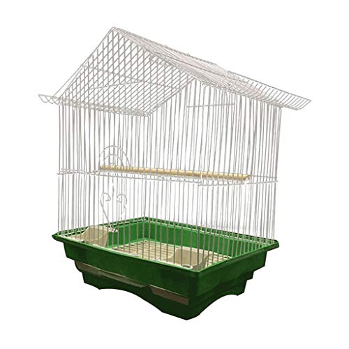 Vogelkäfig Vogelkäfigoberteil mit Haken Vogelkäfig 28 * 21 * 38CM Papagei Vogelvilla Überzug Handwerk Eisen Vogelkäfig 3 Farben Zuhause for Sittiche ( Color : White ) von MRXFN