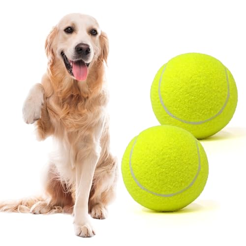 MRYCZ FYRHD Tennisball-Hundespielzeug, 2 Stück, riesig, 10,2 cm, langlebiger und sicherer Apportier-Tennisball für Hunde mit Netztasche, große Hunde-Tennisbälle, perfekt für interaktives Spielen im MRYCZ FYRHD Tennisball-Hundespielzeug, 2 Stück, riesig, 10,2 cm, langlebiger und sicherer Apportier-Tennisball für Hunde mit Netztasche, große Hunde-Tennisbälle, perfekt für interaktives Spielen im von MRYCZ FYRHD