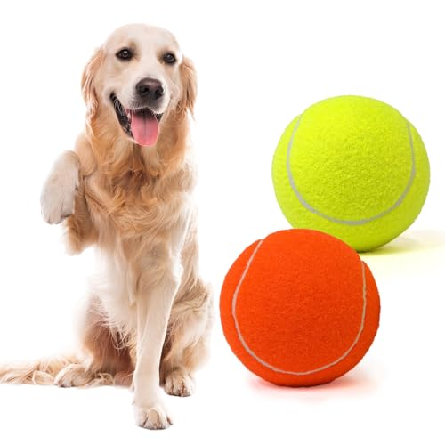MRYCZ FYRHD Tennisball-Hundespielzeug, 2 Stück, riesig, 10,2 cm, langlebiger und sicherer Apportier-Tennisball für Hunde mit Netztasche, große Hunde-Tennisbälle, perfekt für interaktives Spielen im MRYCZ FYRHD Tennisball-Hundespielzeug, 2 Stück, riesig, 10,2 cm, langlebiger und sicherer Apportier-Tennisball für Hunde mit Netztasche, große Hunde-Tennisbälle, perfekt für interaktives Spielen im von MRYCZ FYRHD