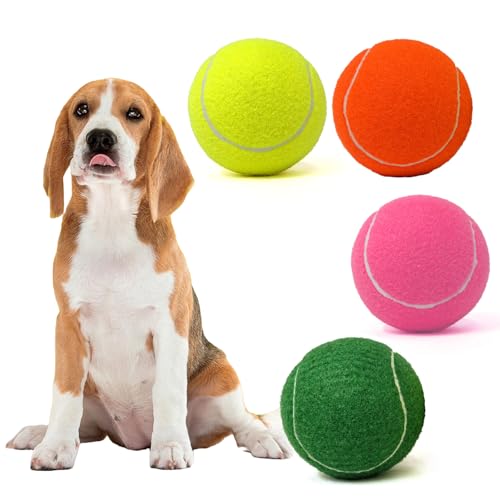MRYCZ FYRHD Tennisball-Hundespielzeug, 4 Stück, riesig, 10,2 cm, langlebiger und sicherer Apportier-Tennisball für Hunde mit Netztasche, große Hunde-Tennisbälle, perfekt für interaktives Spielen im MRYCZ FYRHD Tennisball-Hundespielzeug, 4 Stück, riesig, 10,2 cm, langlebiger und sicherer Apportier-Tennisball für Hunde mit Netztasche, große Hunde-Tennisbälle, perfekt für interaktives Spielen im von MRYCZ FYRHD