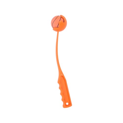 MRZMSZPET Ballwerfer für Hunde, 38,1 cm, mit 6,3 cm großem Ball, verstellbares Apportierspielzeug (orange) von MRZMSZPET