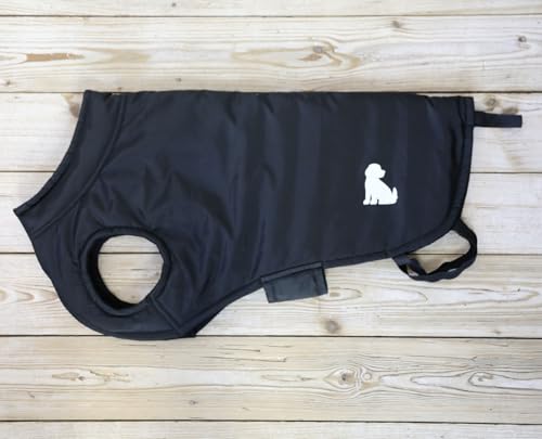 Hundemantel in Schwarz - Größe L für mittelgroße Hunde - Hundejacke Hundeweste für kaltes Wetter mit weichem Fleecefutter MS-Trachten von MS-Trachten