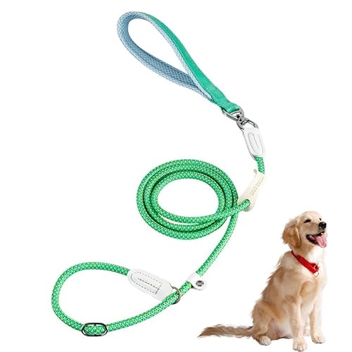 1.8m Hundetrainingsrutsche Seil, mittelgroßes retrieverleine, Dog Leash mit weichem gepolstertem Griff, ausgestattet mit Verstellbarer Endschnalle und drehbarem Universalring (0.8cm, grün) 1.8m Hundetrainingsrutsche Seil, mittelgroßes retrieverleine, Dog Leash mit weichem gepolstertem Griff, ausgestattet mit Verstellbarer Endschnalle und drehbarem Universalring (0.8cm, grün) von MSLSOZ