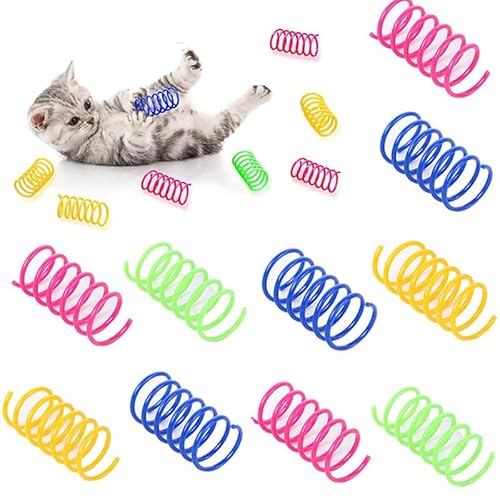 MSLSOZ 60 Stück Katzen-Federspielzeug, buntes Katzenfeder-Spielzeug, Spiralspule, interaktives Spielzeug, neuartiges Spielzeug für Katzen, um die Zeit zu vertreiben MSLSOZ 60 Stück Katzen-Federspielzeug, buntes Katzenfeder-Spielzeug, Spiralspule, interaktives Spielzeug, neuartiges Spielzeug für Katzen, um die Zeit zu vertreiben von MSLSOZ