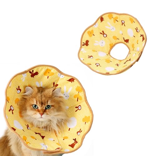 MSLSOZ Niedlicher weicher Kegel für Katzen, leicht zu reinigendes Katzenerholungshalsband, verstellbarer weicher Katzenkegel, Katzenzapfen gegen Lecken, geeignet für postoperative Pflege und den von MSLSOZ
