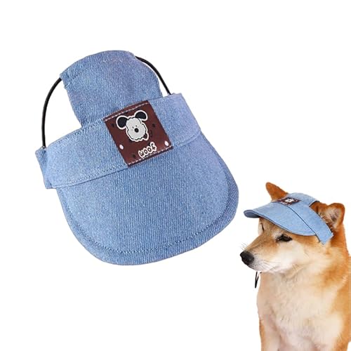 Sonnenhut für Hunde, verstellbare Baseballkappe mit Ohrlöchern, atmungsaktive Visierkappe für Welpen, Katze (Gewicht 10 kg - 15 kg), Sonnenschutz für Haustiere im Freien von MSLSOZ