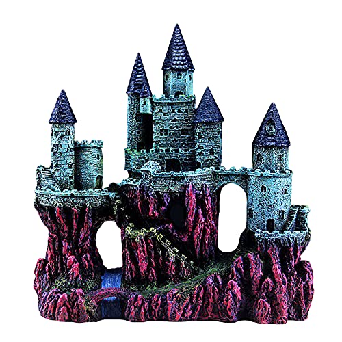 MSUIINT Aquarium-Landschaft Ornament Dekoration, Harzschloss, Dekoration, Landschaftsbau, Ornamente, Heimdekoration, Zubehör, Schloss, Unterschlupf für Reptilien, Betta, Fisch, Garnelen MSUIINT Aquarium-Landschaft Ornament Dekoration, Harzschloss, Dekoration, Landschaftsbau, Ornamente, Heimdekoration, Zubehör, Schloss, Unterschlupf für Reptilien, Betta, Fisch, Garnelen von MSUIINT