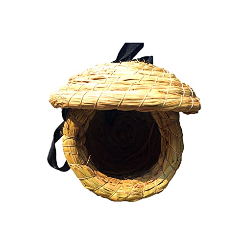 MSUIINT Umweltfreundlicher Stroh-Vogelkäfig, Vogelnest, Strohsimulation, Vogelhaus für Vögel, Schutz vor schlechtem Wetter, Vogelversteck für Papageien von MSUIINT