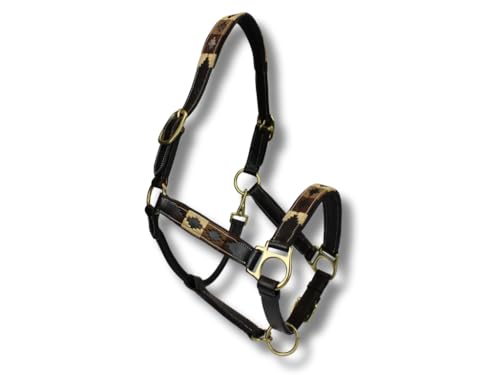 MTB Equestrian Exklusives Lederhalfter Mit Polo-Design – Beidseitig Verstellbar – Hochwertiges Leder – 10 Farbvarianten – Cob & Full (3X Braun, Cob) von MTB Equestrian