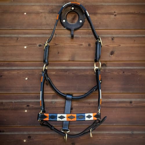 MTB Equestrian Lederhalfter Soft Polo - Echtes Leder - Halfter - Verstellbare Schnallen - Weiche Polsterung - Sicher - Robust - Pferd - Reitsport - Tierfreundlich (Full) von MTB Equestrian