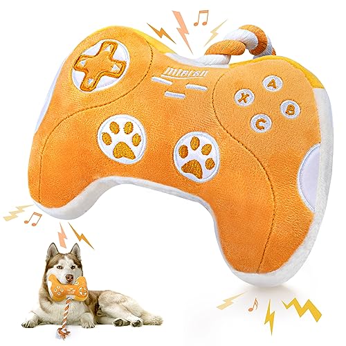 MTERSN Hundespielzeug aus Plüsch: Interaktives quietschendes Hundespielzeug mit Knisterpapier und Gaming-Controller-Form, Hundespielzeug – lustiges Kauspielzeug für Haustiere mit 3 Quietschern für MTERSN Hundespielzeug aus Plüsch: Interaktives quietschendes Hundespielzeug mit Knisterpapier und Gaming-Controller-Form, Hundespielzeug – lustiges Kauspielzeug für Haustiere mit 3 Quietschern für von MTERSN