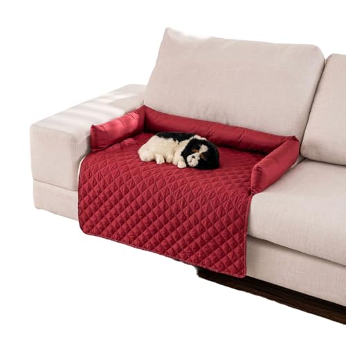 MTNBHH Kühlende Hundebettmatte, seidiger Samt, Abnehmbarer, waschbarer Bezug, Wärmelinderung, Schutz for Haustiermöbel, Sofa-Couch-Matte, tragbar(Red,75cm*75cm/29.52 * 29.52IN) von MTNBHH