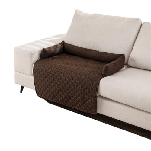 MTNBHH Premium-Kühlmatte for Hunde, Samtbezug, waschbar, Wärmeschutzpolster, Haustierbett, Möbelschutz for Sofa, Couch, Reisen, tragbar(Brown,75cm*75cm/29.52 * 29.52IN) von MTNBHH