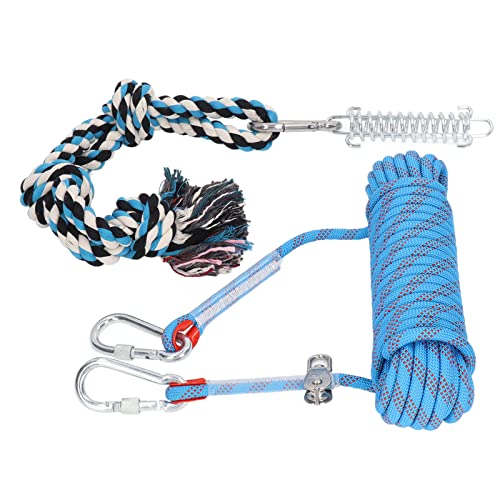 Hunde-Bungee-Seil, Federstange, Hundeseil, Spielzeug, Rostschutz, Muskelaufbau, langlebige interaktive Hunde (blau) (Farbe: blau) von MUALIK