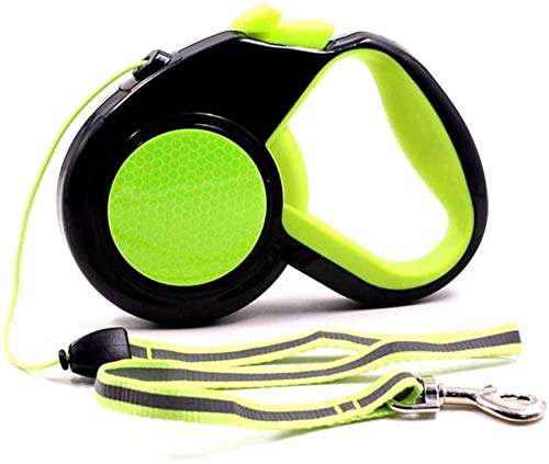 MUALIK Hundeleine Glow Night Traktion Hundeleine Hundetraktor Haustier Leine Automatisch Einziehbar Reflektierend Walking Leash Lead Rope Uptodate (Farbe: Grün, Größe: M) von MUALIK