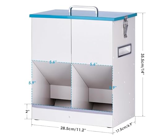 MUALROUS 10L Automatischer Katzenfutterautomat Futterautomat für Haustiere und Katzen, Mehrere Katzen Feeder Outdoor Große Kapazität aus verzinktem Stahl Schwerkraft Hunde Trockenfutterspender von MUALROUS