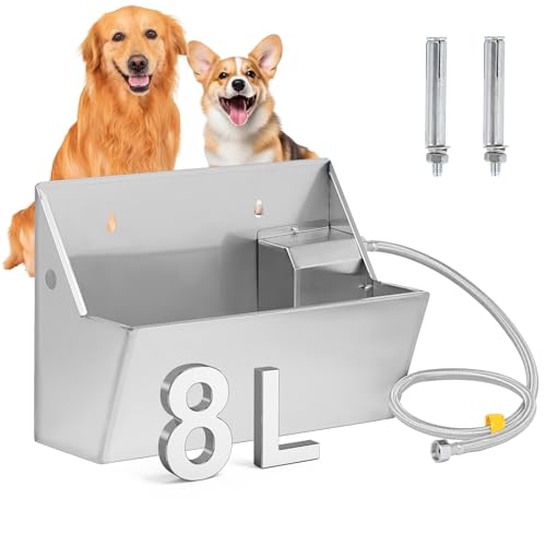 MUALROUS Automatischer Wasserspender für Hund 8L Hunde Wassernapf Spender für den Außenbereich, Edelstahl 304 Automatische Befüllung Haustier Tränke für Hund Katze Huhn Vieh Huhn, Pferd, Kalb, Ziege MUALROUS Automatischer Wasserspender für Hund 8L Hunde Wassernapf Spender für den Außenbereich, Edelstahl 304 Automatische Befüllung Haustier Tränke für Hund Katze Huhn Vieh Huhn, Pferd, Kalb, Ziege von MUALROUS