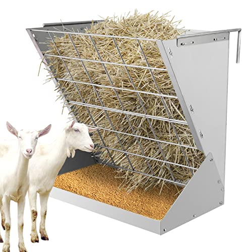 MUALROUS Heuraufen für Pferde und Ziegen - Wandmontierte, Hängende, Freistehende Feeder - Hochleistungs-Schaffutterautomat Ohne Abfall - Pferde-Langsamfutterautomat von MUALROUS