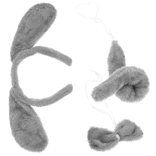 MUCKLILY 1 Satz Hundekostüm Set mit Stirnband Fliege und für Tierkostüm Zubehör für Halloween Fasching und Geburtstagsfeiern Hautfreundlichem für Kreatives von MUCKLILY