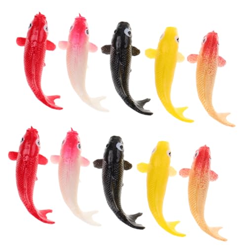 MUCKLILY 10stücke Miniatur-koi-Fisch-Ornamente Aus Harz Natürliche Aquarium-Dekoration Farbenfrohe Fischmodelle Langlebige Wasserdekorationsfiguren Für Aquarien von MUCKLILY