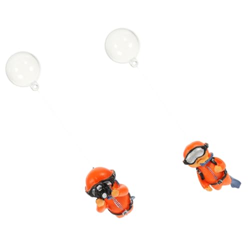 MUCKLILY 2 Stück Taucher Ornamente Für Aquarien Dekorationen Für Aquarien Landschaftsornament Taucher Mit Schwimmvorrichtung Schwimmendes Aquarium Ornament Kleines Tauchermodell LED von MUCKLILY