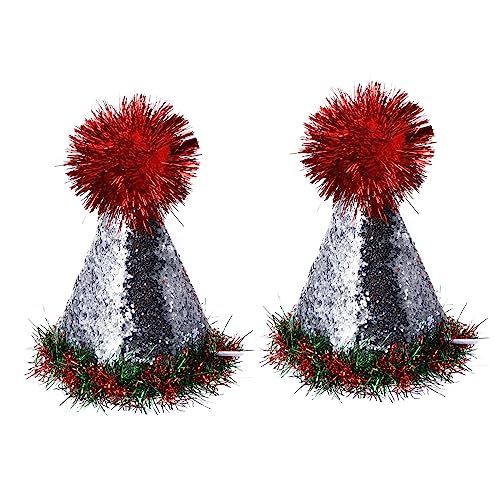 MUCKLILY 2 Stück Weihnachtsmützen für Haustiere Niedliche Weihnachtskappen für Katzen Fotoshootings Feiern und Festliche Anlässe Helles Design für Einen Auffälligen Look von MUCKLILY