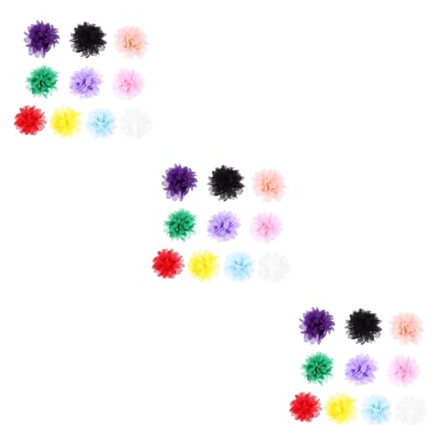 MUCKLILY 3 Sätze Blumenhalsband Accessoires Stoffblumen Dekorationen Spitzenblumen Chiffonblumen Für Hundehalsband Blumenstoff Tuch 10 Stück * 3 von MUCKLILY