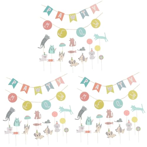 MUCKLILY 6 Sets Haustier Party Dekorationszubehör Hunde Hunde Themenbanner Bandana Happy Birthday Hundezubehör Hundegeburtstags Wimpelkette Haustier Banner Welpen MUCKLILY 6 Sets Haustier Party Dekorationszubehör Hunde Hunde Themenbanner Bandana Happy Birthday Hundezubehör Hundegeburtstags Wimpelkette Haustier Banner Welpen von MUCKLILY