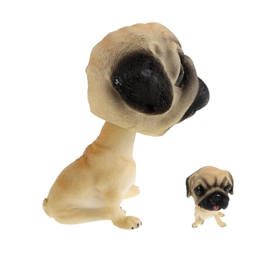 MUCKLILY Autoschmuck Hundespielzeug Für Große Hunde Spielzeughund Lustige Wackelköpfe Wackelkopfhunde Mops-tischdekoration Strich Wackelkopf Riesiges Hundespielzeug Big Dog Toy Harz von MUCKLILY