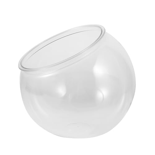 MUCKLILY Klarer Kunststoff Fischbowl für Schreibtisch Vielseitiger Aquarienbehälter für Goldfische und Betta Fische Dekoratives Element für Büro und Zuhause Robustes Bruchsicheres Design von MUCKLILY