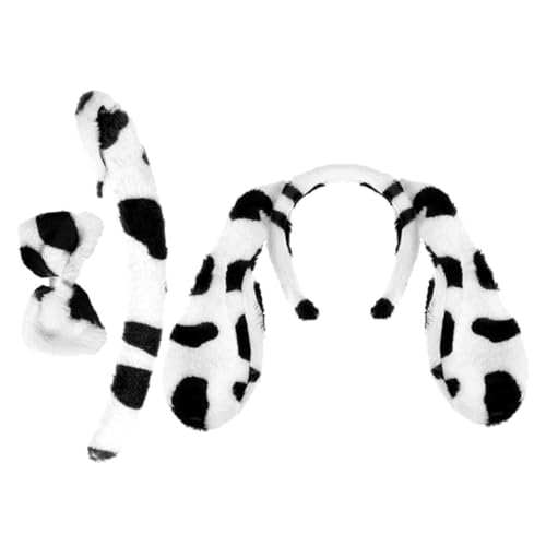 MUCKLILY Plüsch Hundekostüm Set mit Dalmatiner Ohren Stirnband und Schleife Weiches Party Haarreif Zubehör für Karneval Fasching Halloween Verkleidung Erwachsene MUCKLILY Plüsch Hundekostüm Set mit Dalmatiner Ohren Stirnband und Schleife Weiches Party Haarreif Zubehör für Karneval Fasching Halloween Verkleidung Erwachsene von MUCKLILY