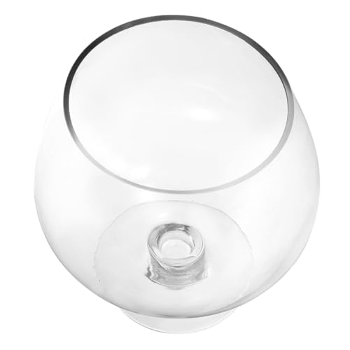 MUCKLILY Transparenter Glaskelch Aquarium für Betta Fische Dekorativer Tischfischbehälter Design für Büro und Zuhause Platzsparend und Vielseitig Einsetzbar von MUCKLILY