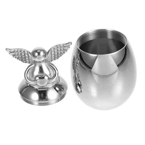 MUCKLILY Urne kleine Ascheflasche Aschebehälter aus Edelstahl Pet-Asche-Versiegelungsflasche Schatulle Rostfreier Stahl Silver von MUCKLILY