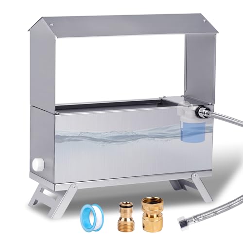 MUDUOBAN Automatische Bewässerung für Hühner, Edelstahl, automatische Geflügelbewässerung mit Bein, Wasserspender für Hühnerstall mit Schwimmerventil, Rohr und 1,27 cm auf 1,9 cm GHT-Adapter MUDUOBAN Automatische Bewässerung für Hühner, Edelstahl, automatische Geflügelbewässerung mit Bein, Wasserspender für Hühnerstall mit Schwimmerventil, Rohr und 1,27 cm auf 1,9 cm GHT-Adapter von MUDUOBAN