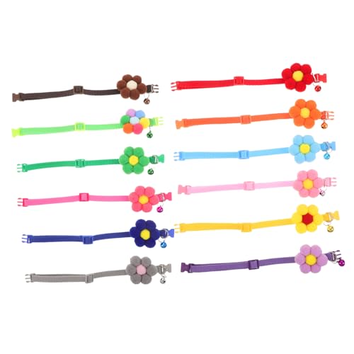 MUELODSIC 12 Stück Kleines Hundehalsband Mit Blumen Kleines Katzenhalsband Katzenhalsband Mit Blume Hundehalsband Im Blumendesign Partyhalsband Für Hunde Haustier von MUELODSIC