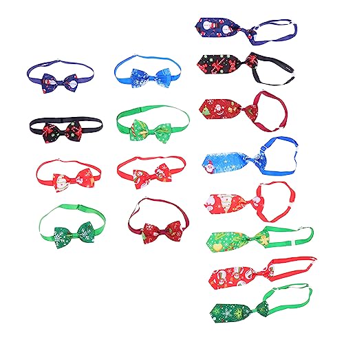 MUELODSIC 16 Stück Teiliges Weihnachts Hundekragen Gemischte Styles Atmungsaktive Flexible für Kleine bis Große Hunde für Weihnachtsfeiern Cosplay und Outdoor Spaziergänge von MUELODSIC