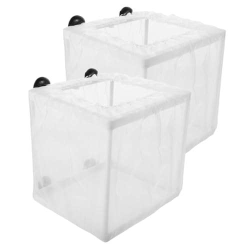 MUELODSIC 2 Stück Fischzuchtbox mit Feinem Netz Transparente Aquarium Brutkasten für Guppy Betta Clownfisch Schwimmender Laichkasten mit Optimaler Wasserzirkulation Leichte Isolation für von MUELODSIC