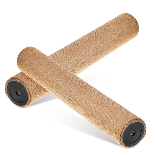 MUELODSIC 2 Stück Jute Kratzsäule Katzenkratzbaum Ersatzteil Kratzpfosten Robust Langlebig DIY Katzenkratzmöbel Zubehör für Krallenpflege und Möbelsschutz von MUELODSIC