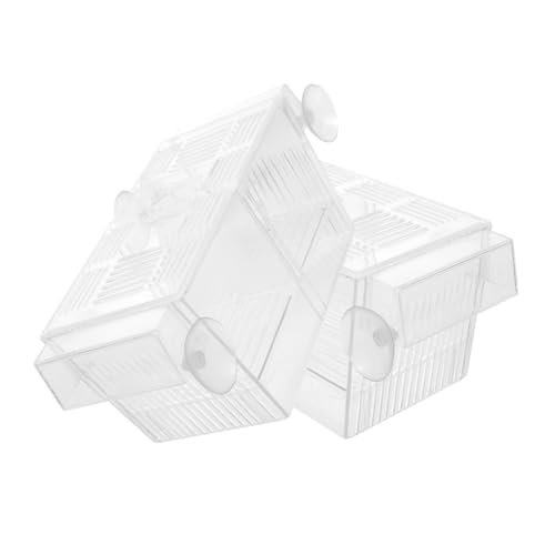 MUELODSIC 2 Stück Selbstschwimmende Doppelschichtige Fischzuchtboxen mit Saugnapf Transparentes Aquarium zur Sicheren Aufzucht von Jungfischen und Schildkröten Langlebig und Installieren von MUELODSIC