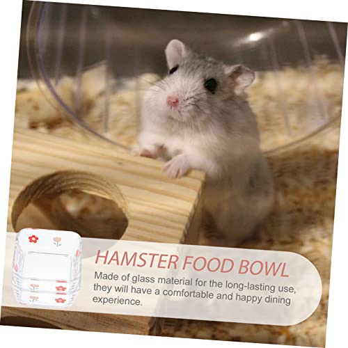 MUELODSIC 2 Stück Teiliges Glasnapf für Kleine Haustiere Kippsicherer Futternapf und Wassernapf für Hamster Meerschweinchen Rennmaus und Chinchilla Glatte Oberfläche Platzsparend von MUELODSIC